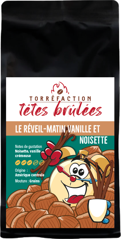 Café Réveil matin vanille noisette - Torréfaction des têtes brûlées Torréfaction Têtes brûlées